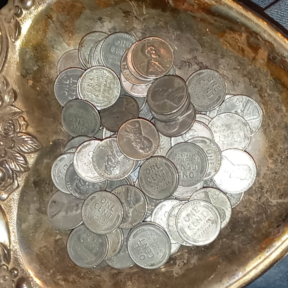 Lot of 100 steel pennies,mostly 1943 if not all.